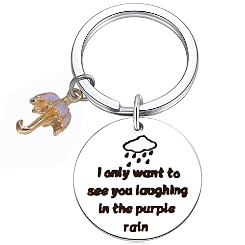 LingXi Prince Fans Gift The Purple Umbrella Keychain for Prince Fan Prince Song Lyrics Inspired Gift