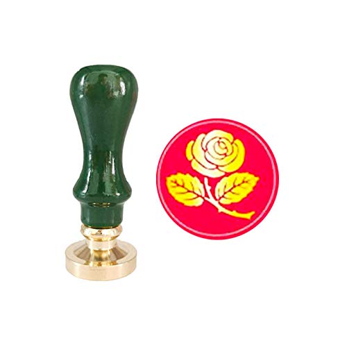 YGHM Rose Wedding Wax Seal Stamp Elegangt Green Macaroon Wood Handle Sealing Wax Stamp Kit Gift Wine Package Wedding Invitations Card Envelope Letters Seal Stamp