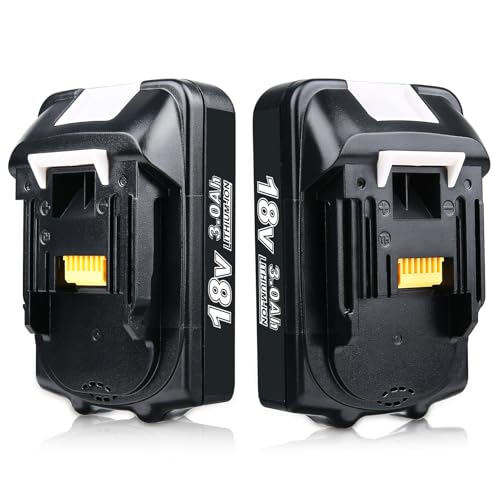Pack of 2 3.0Ah BL1815 Replacement Battery for Makita 18 V Battery Li-Ion, Compatible with 18 V Original Chargers and Battery Power Tools BL1830 BL1840 BL1850 BL1860