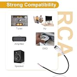 QUARKZMAN Głośnik RCA A Peeling Cable 0.7FT 22AWG Wymiana Złącza RCA Białe męskie do kabla audio z otwartym końcem do wzmacniacza domowego głośników audio 4 szt