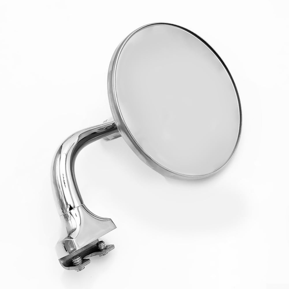 Rétroviseur latéral rond rétro pour voitures classiques, compatible avec différents modèles de voitures anciennes, argenté, montage facile, vision large, pièce unique