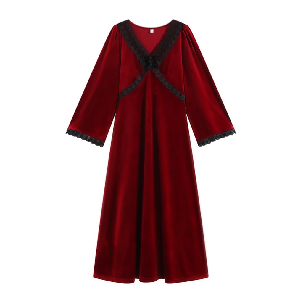 Pyjama long en velours TXQHD pour l'hiver chaud et ample
