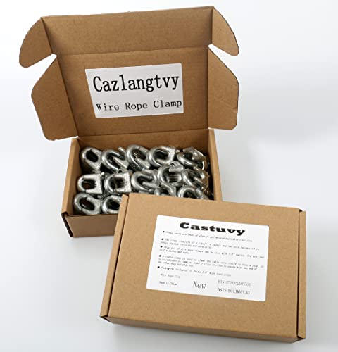 Castuvy 15 Pack Wire Rope Clamp/Wire Clamp 3/8" Galvanized, Hardware Rigging Wire Rope Lock #TOP7