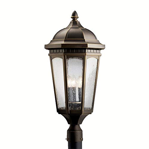 Kichler Courtyard 27" 3 Light Exterior Post Light with Clear