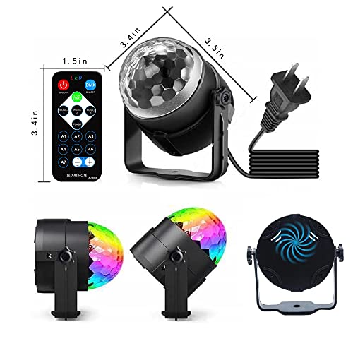 Mini Dj Disco Ball Party Stage Lights Led 7Colors Effect Projector Equipment For Stage Lighting With Remote Control Sound Activated For Dancing Christmas Gift Ktv Bar Birthday #TOP3