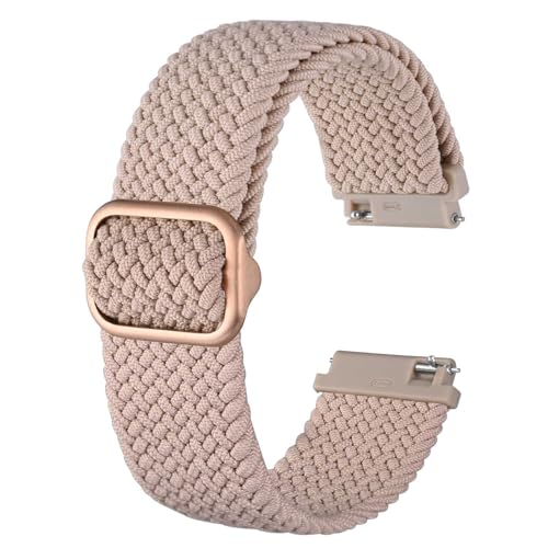 ✅ 10 Best Strap for Pink Watch Dial 8 BISONSTRAP Nylon Watch Bands 18mm, Adjustable Braided Loop Straps for Men and Women,Pink with Rose Gold Buckle