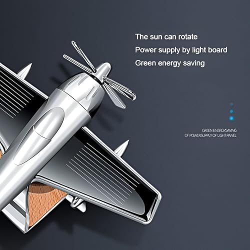 Image of Lakshiv Solar Powered Airplane Car Air Freshener, 360 Rotating Propeller Dashboard Perfume Diffuser, Aircraft Aromatherapy Ornament,Auto Interior Decoration with Fragrance Refill,Gift for Car Lovers