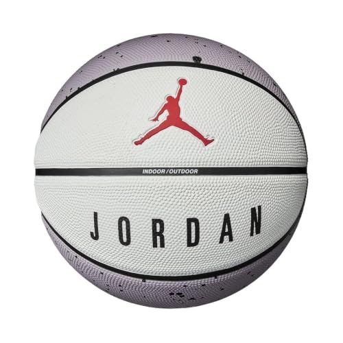 Image of Nike Jordan Playground 2.0 Basketball 8P - Outdoor Street Basketball Ball - Robust Training Basketball - Delivered Deflated, Cement Grey/White/Black/Fire Red, 5