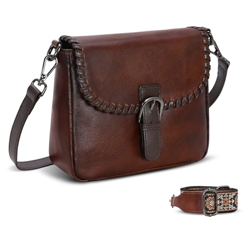 Image of HESHE Genuine Leather Crossbody Bags for Women Small Shoulder Bags