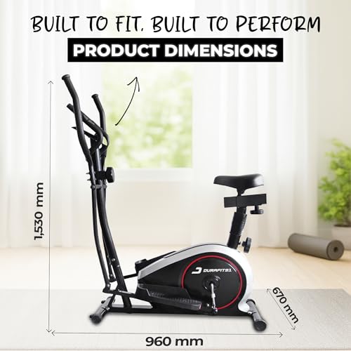 Image of Waltz Elliptical Cross Trainer |7 Kg Flywheel | 8 Levels Magnetic Adjustable Resistance| Adjustable Seat | Max User Weight 120 Kg | LCD Display