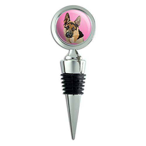 Wine Bottle Stopper German Shepherd Pink
