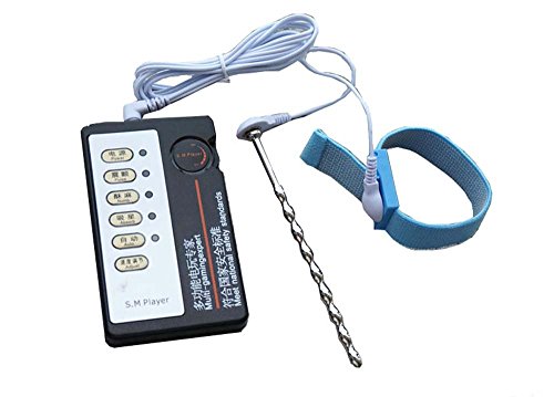 JYD Men Electro Shock Stainless Steel Urethral Penis Plug Sounding Stretcher Dilator Black