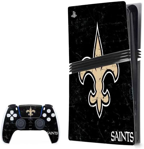 Skinit Decal Gaming Skin Compatible with PS5 Pro Bundle - Officially Licensed NFL New Orleans Saints - Blast Design