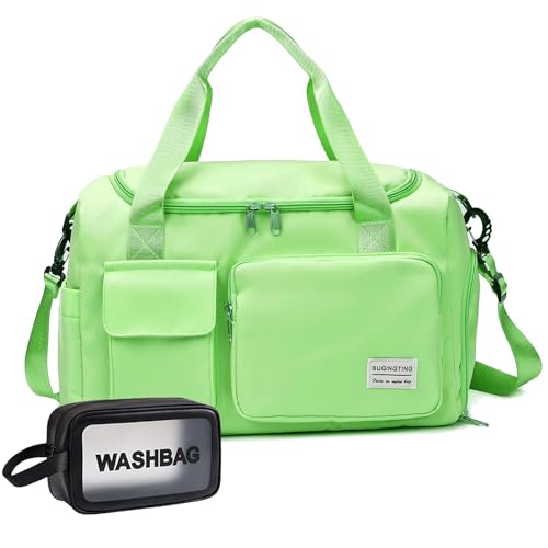 Image of Small Gym Bag for Women, Travel Duffle Bag Carry On Weekender Bag with Shoe Compartment