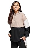 oodji Ultra Mujer Sudadera Oversize con Capucha, Negro, 42