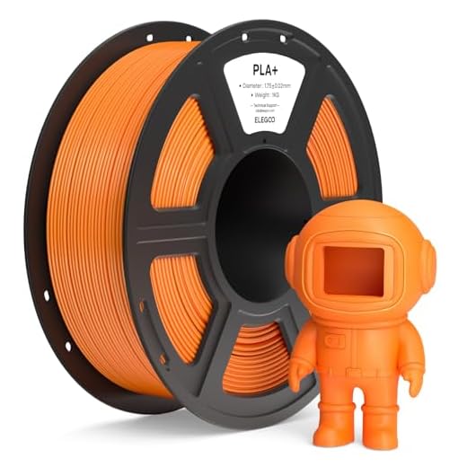 ELEGOO PLA+ Filament 1.75mm Orange 1KG, High Toughness PLA Plus 3D Printer Filament Dimensional Accuracy +/- 0.02mm, 1kg Spool(2.2lbs) Fits for Most FDM 3D Printers