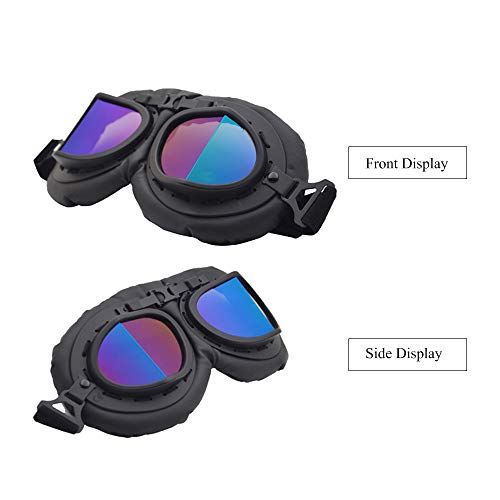 Óculos de motocicleta, Romacci Óculos de proteção retrô para motocicleta Óculos de patinete para cic