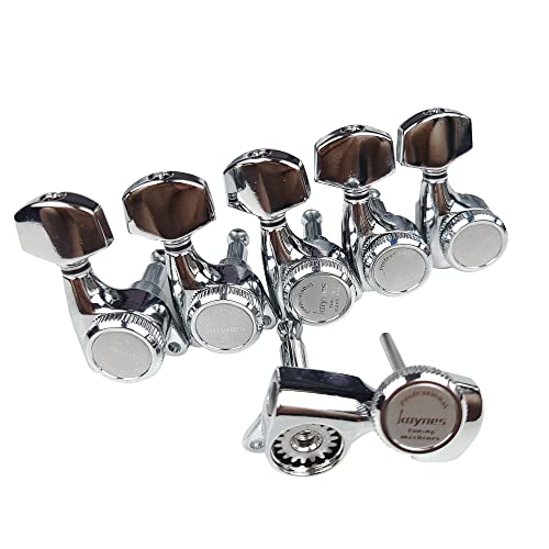 Kaynes - Afinadores de bloqueo para guitarra – 18:1 cromo plateado llave de afinación Clavijas para...