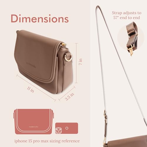 Image of Modern+Chic Crossbody Bag for Women - The Signature Crossbody Purse, Vegan Leather Sling Bag with Matching Wallet & Key Fob