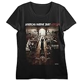 American Horror Story Asylum Poster Art Crew Neck Short Sleeve Women's Black T-Shirt-Medium