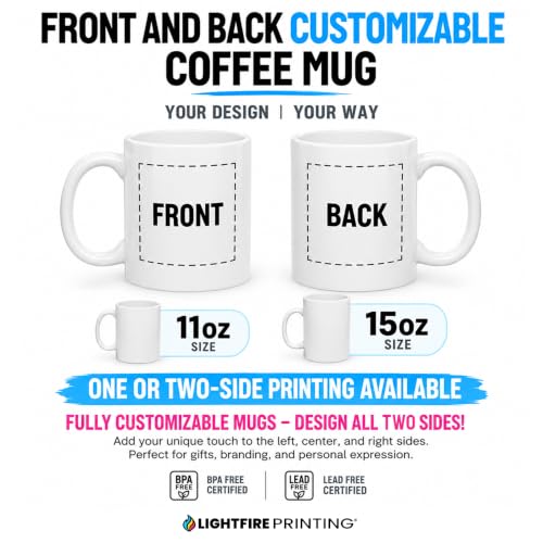 Personalized Coffee Mug - Custom Photo Mug with Picture or Text | Ceramic Customizable Cup, Christmas Birthday Mothers Day Gift | Taza Personalizada for Men Women Mom Dad - White | 15 oz - Image 3