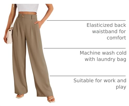 Image of LILLUSORY Womens Wide Leg Dress Work Flowy Pants Business Casual Outfits | 2026 Trousers, Dressy Slacks, High Waisted Palazzo, Professional Office Interview Clothes, Travel Wear