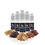 Dieses Paket enthält 5 E-Liquid Flaschen mit je 10ml mit den Aromen Gold Tobacco - Turkish Tobacco - Classic Tobacco - UK Mix Tobacco - U.S Tobacco. Die leicht zu drückende Flasche hilft beim einfüllen des Liquids in den Tank. Die Spitze ist Metalfrei, sodaß die Liquids nicht kontaminiert werden.