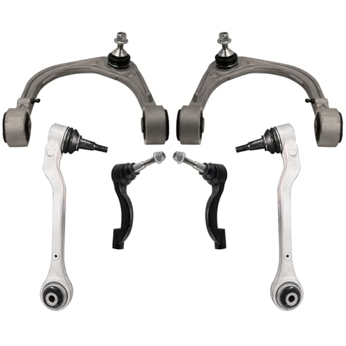Image of Detroit Axle - RWD 6pc Front Control Arms Kit for 2014 2015 Cadillac CTS, 4 Lower Rearward and Upper Control Arms with Ball Joint 2 Outer Tie Rods Replacement