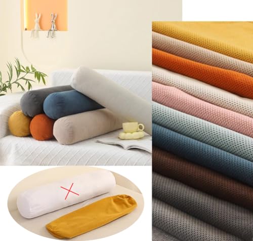 Funda de almohada decorativa de felpa suave cilíndrica para sofá, cama, sala de estar, solo funda, funda de almohada de cuerpo completo con soporte para el cuello y la zona lumbar (Café, 20x80 cm)