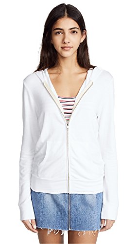 Monrow Women's Zip Up Hoodie, White, M #TOP15