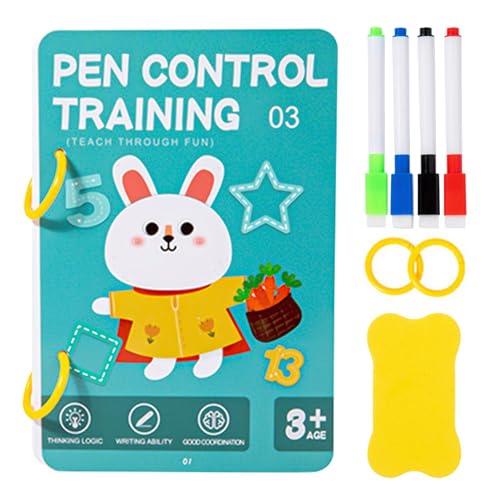 Sirseon - Pratique de l'écriture manuscrite pour – Cahiers de maternelle effaçables | Cahiers d'apprentissage du contrôle du crayon Pratique de la préécriture pour l'école maternelle [non lié