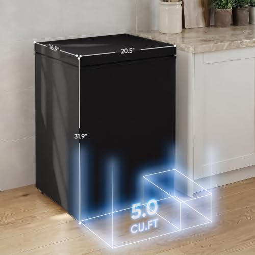 Image of 5.0 Cubic Feet Energy Saving Deep Freezer, Black