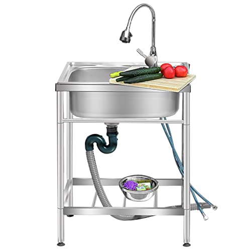 Évier de cuisine en acier inoxydable avec robinet et rangement - 2