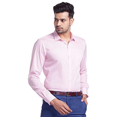 Image of Park Avenue Men's Pure Cotton Print Pattern Slim Fit Semi Cutaway Collar Full Sleeve Formal Shirt