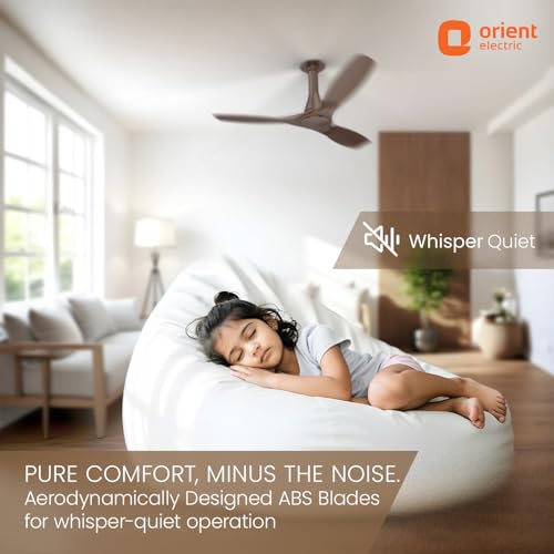 Image of Orient Electric 1200 mm Aerosleek | BLDC energy saving ceiling fan with Remote |BEE 5-star rated | Saves up to 50% on electricity bills | 5 year warranty by Orient | Truffle Brown