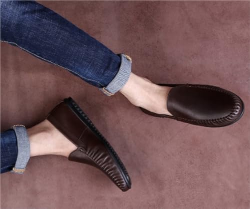 Mens Loafers Simple Moccasins Shoes Driving Loafers Leather Comfortable Wedding Casual Resistant Anti-Slip Slip On2