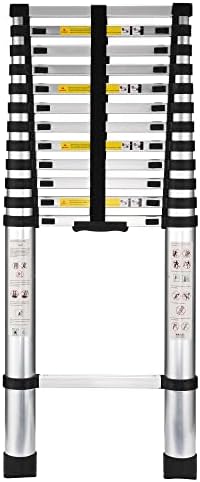 16.5 FT Telescoping Ladder,Upgraded Anti-Pinching Extension ladders,Aluminum Multi Purpose Folding ladders with Anti-Pinch Locking Non-Slip Design,Ladder for Home Loft or RV Work (5m/16.5ft Ladder)