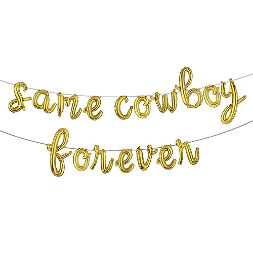 Same Cowboy Forever Balloons Same Cowboy Forever Bachelorette Decoration Western Bachelorette Party Decorations Cowgirl Nashville Bridal Shower Supplies (L COWBOY Gold)