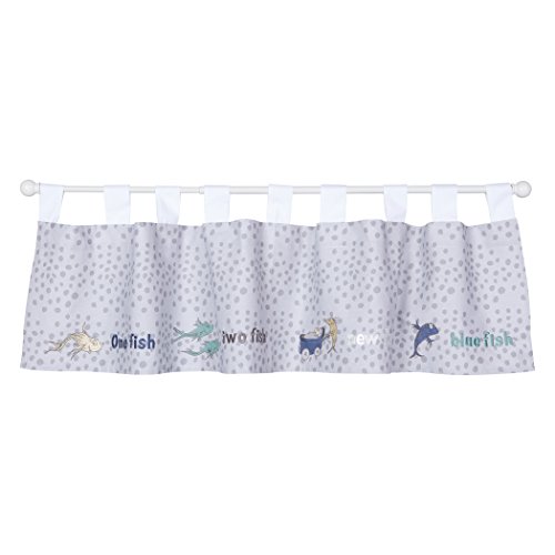 Trend Lab Dr. Seuss New Fish Window Valance, Blue, Green and Gray