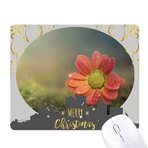 Tapis de souris en caoutchouc antidérapant avec fleurs rouge foncé