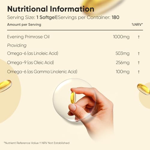 WeightWorld Evening Primrose Oil 1000mg - 180 Softgels - 6 Months Supply - 1 Softgel a Day - Natural and Rich Source of Omega-6 & 9 - Evening Primrose Oil Vegan Supplement - Lactose-Free & Gluten-Free - Image 4