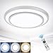 Produktbild Depuley 48 W LED-Deckenleuchte, moderne Wohnzimmerlampe, dimmbar, Farbe verstellbar, mit Fernbedienung in 3000 K-6500 K, Warmweiß, Kaltweiß, Natur, Silber für Wohnzimmer, Schlafzimmer, Esszimmer