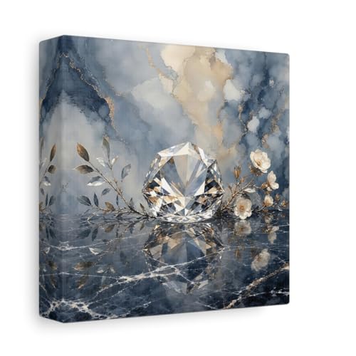 Tableau déco bleu or 15x15 cm pour habiller un mur vide