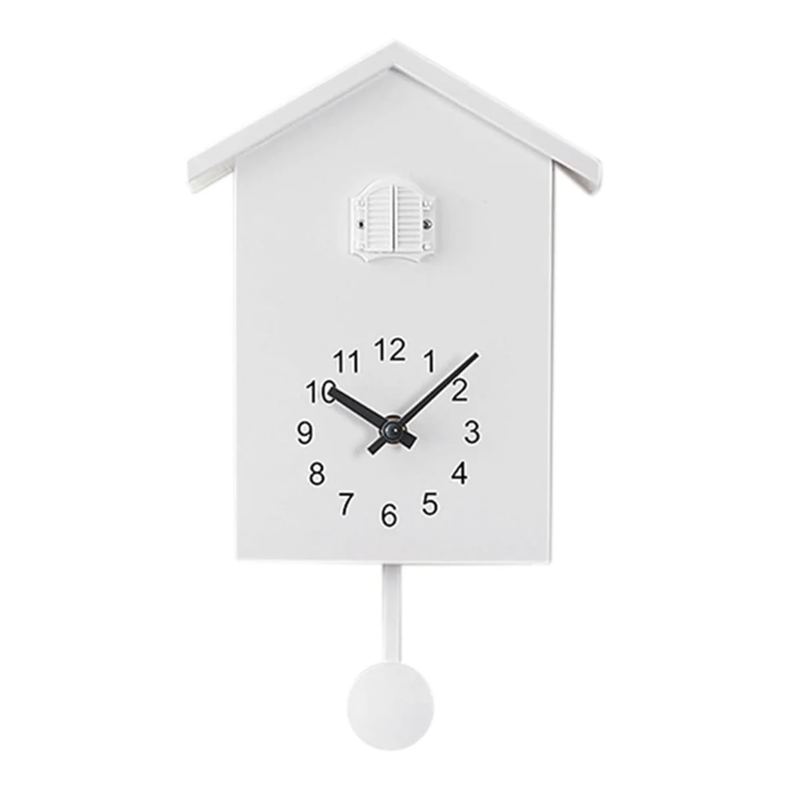 SNGUOQ Cuckoo Clock Natural Bird Voices Home Decoration Sound With Pendulum Office Living Room For Bedroom Office(White)