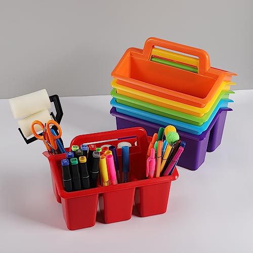 Wrvcss 6Pcs Storage Caddy, Shower/Bath Caddy With 4 Compartment For Shampoo,Combs,Brushes,Samll Toys,Classroom Caddies For Teachers And Daycare Supplies For Pens, Markers And Small Craft Tools #TOP6
