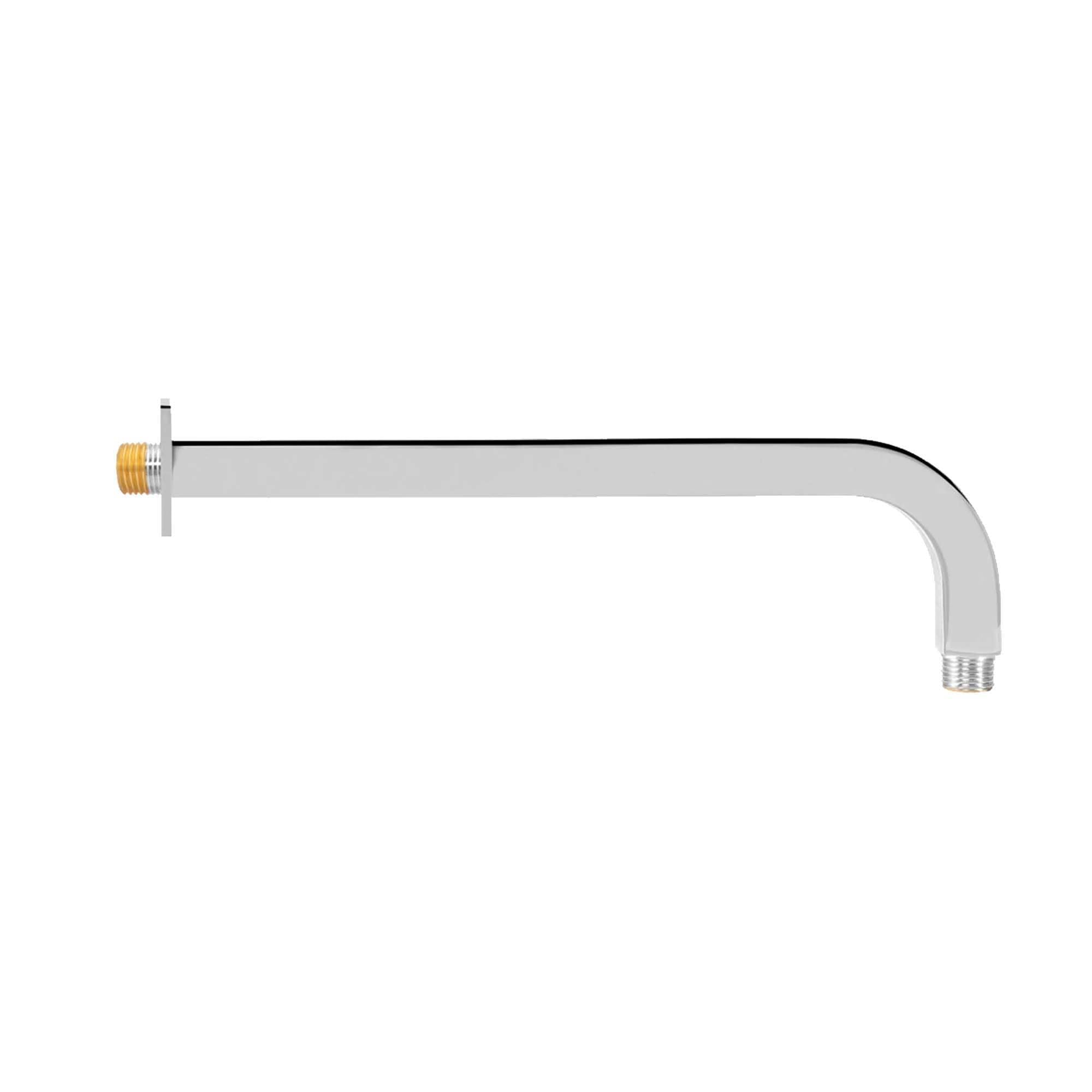 DESIGN prostokątne 400 mm ramię prysznicowe ramię ścienne 90° do deszczownicy mosiądz chromowane