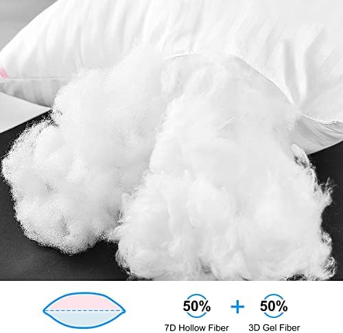 EIUE Hotel Collection Bed Pillows for Sleeping 2 Pack Queen Size,Pillows for Side and Back Sleepers,Super Soft Down Alternative Microfiber Filled Pillows,20 x 30 Inches - 1