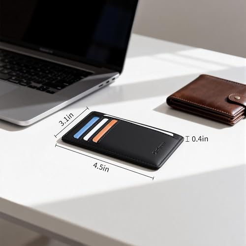 Image of Chelmon Slim Wallet for Men, Minimalist Front Pocket RFID Blocking Credit Card Holder