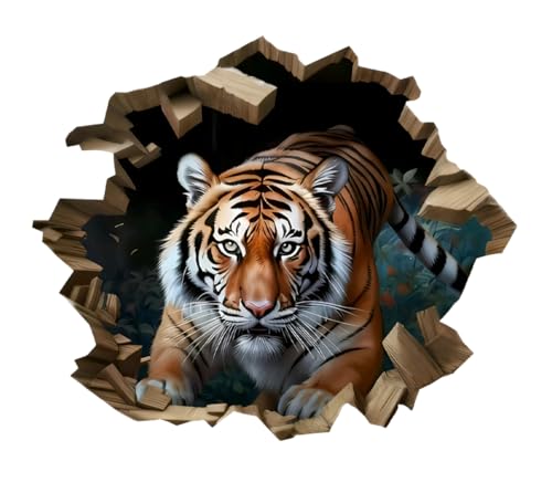 Vinilo decorativo 3D tigre, pack 2, impermeable y removible