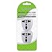 Cellet USA, Canada, Mexico, Japan Travel Plug Power Adapter Round Pin (EU/UK/Korea/China/AU) to Flat (USA) Pin, 2 Pack, White CNFPIN2